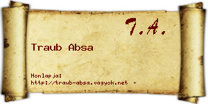 Traub Absa névjegykártya